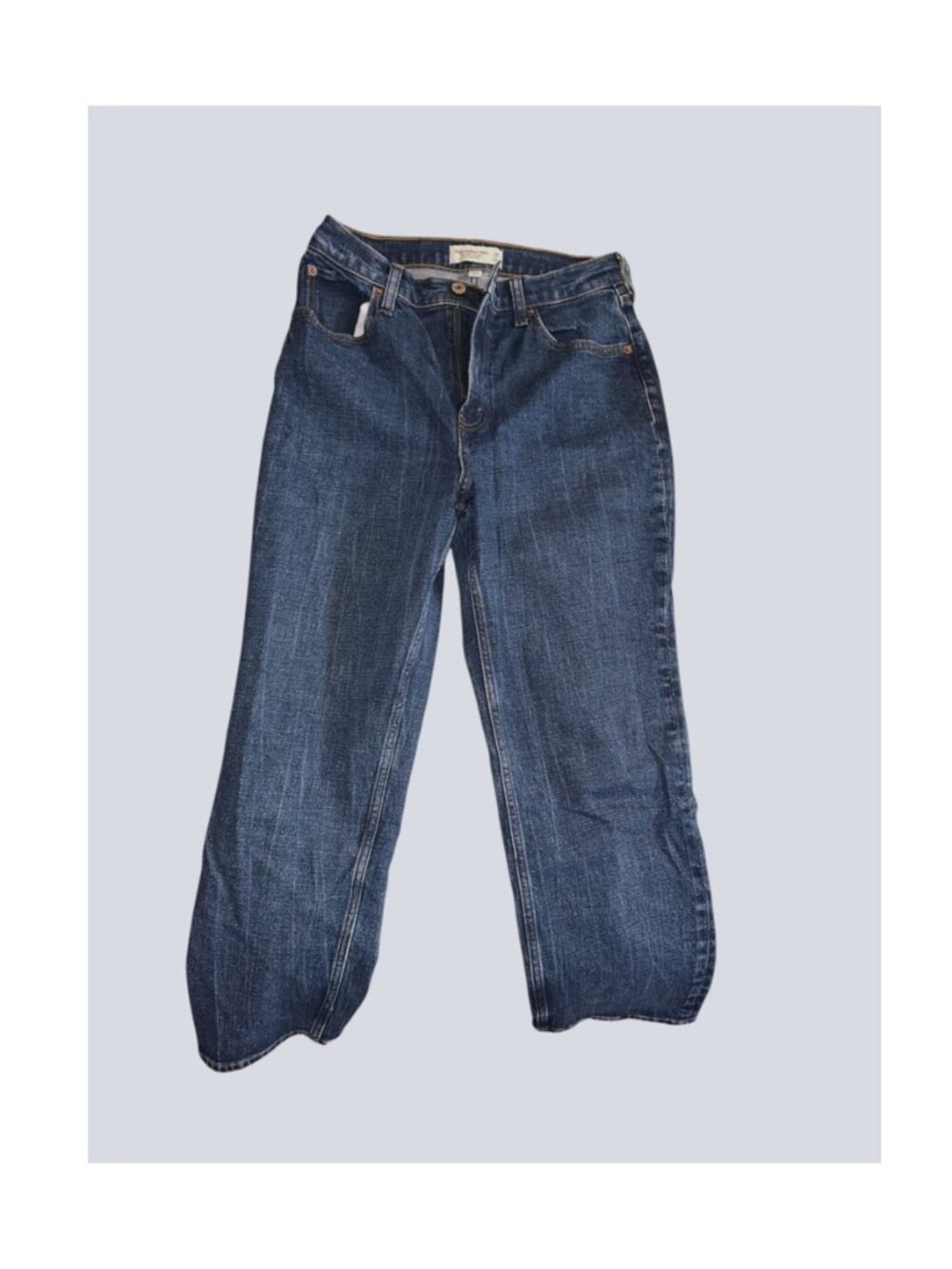 Abercrombie Curve Love Straight Leg Jeans High Rise Blue Denim Size 28 Short